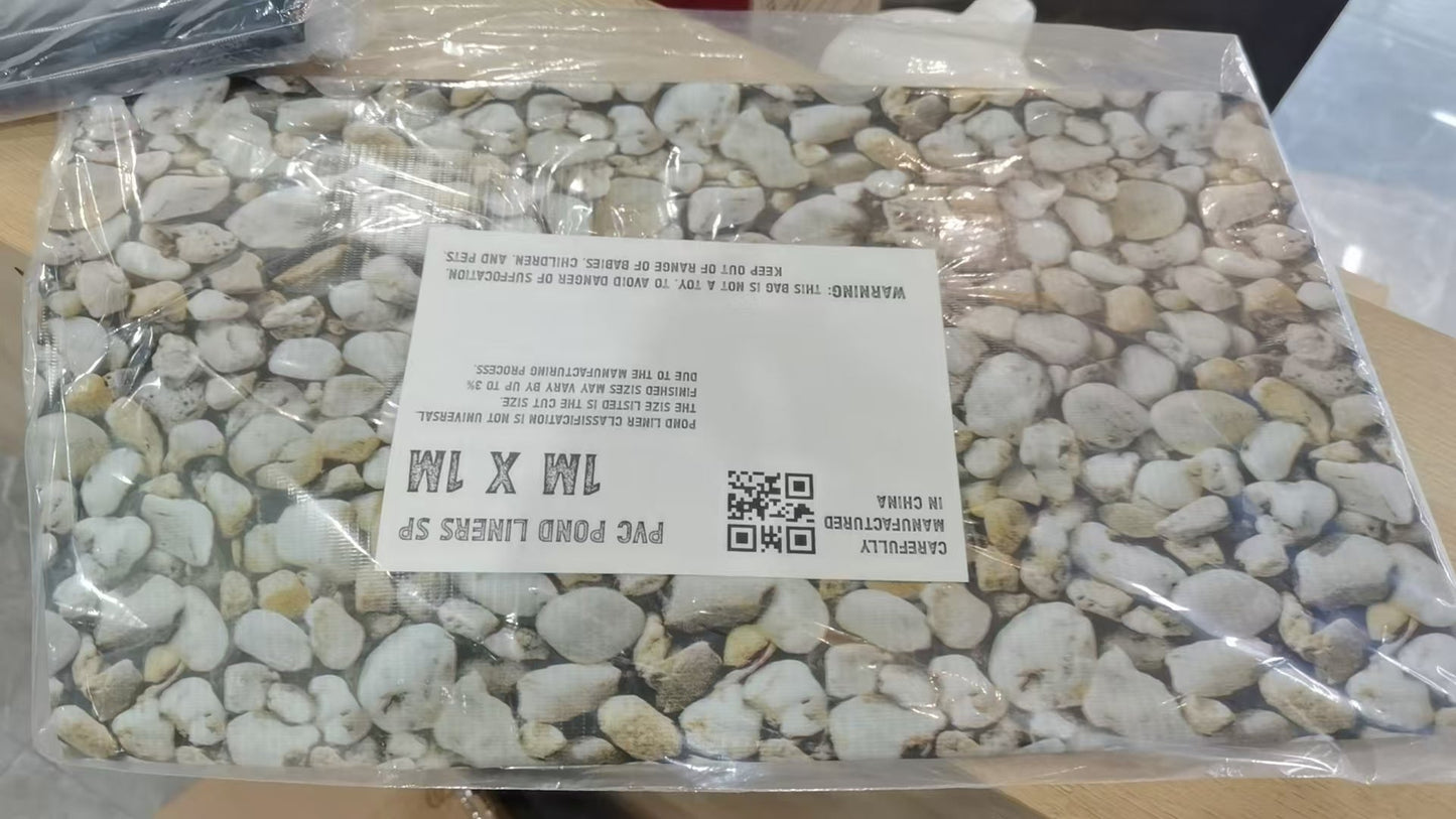 Small Pebble Print PVC 450gsm Pond Liner 4m x 5m