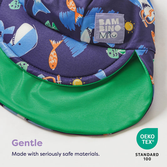 UPF 40+ Reversible Swim Hat for Babies in Nautical
