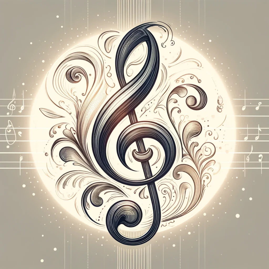 Intricate Treble Clef Canvas