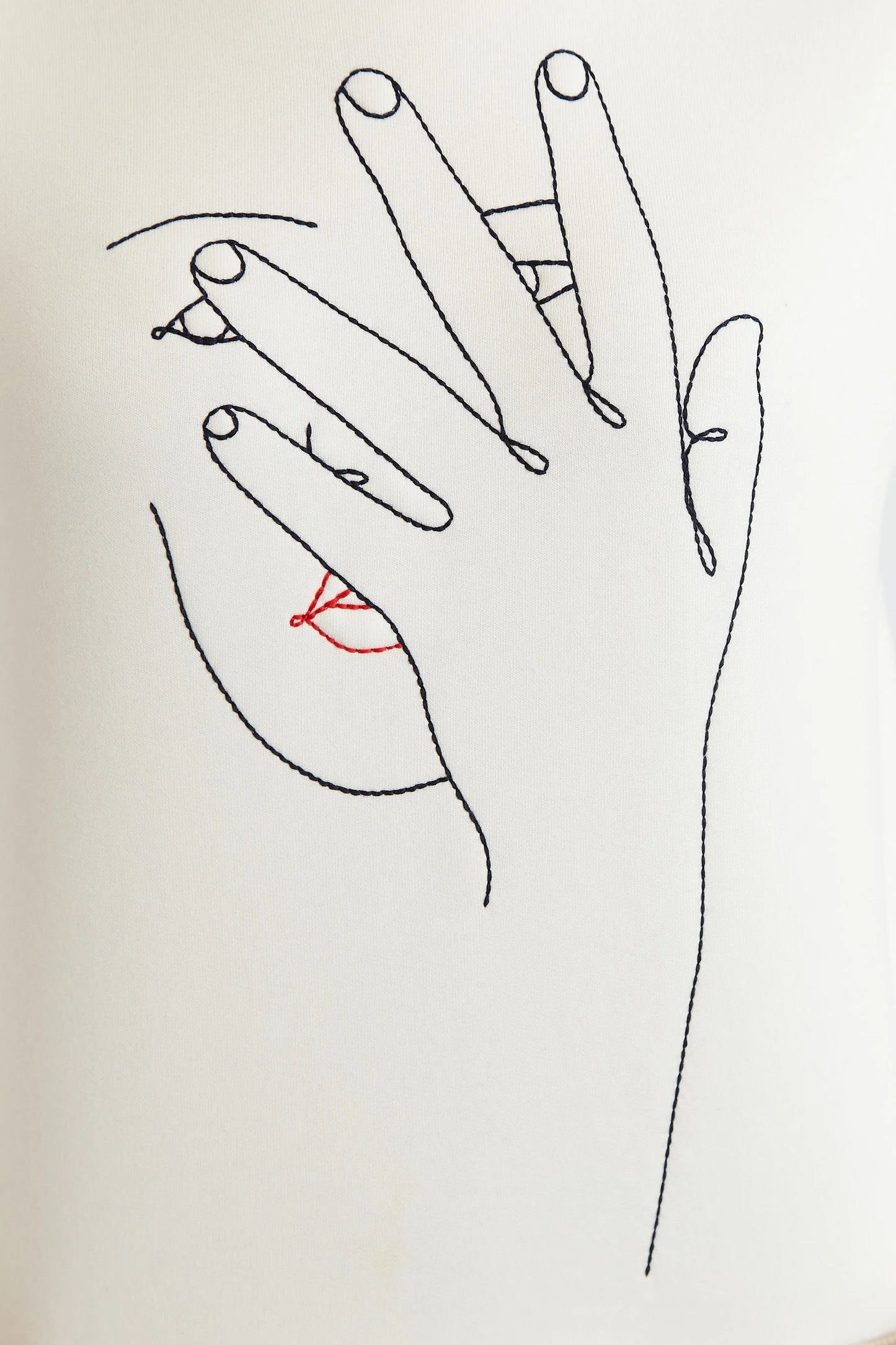 Jan Hand Embroidered Sweatshirt - Off White