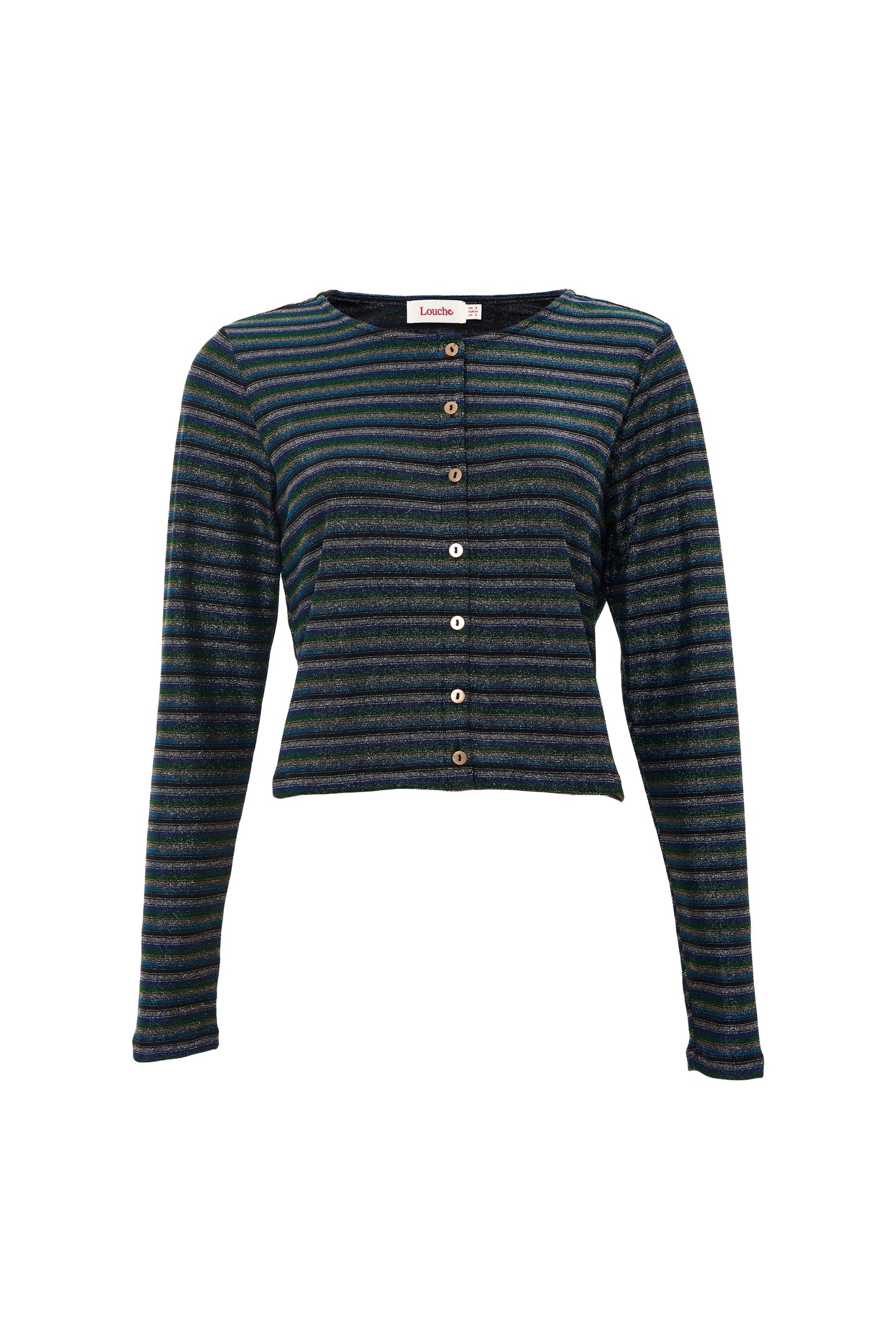 Jayda Sparkle Stripe Cardigan - Silver