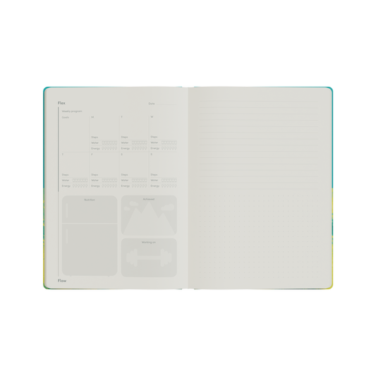 Flex and Flow Fitness Journal, A5 - Teal