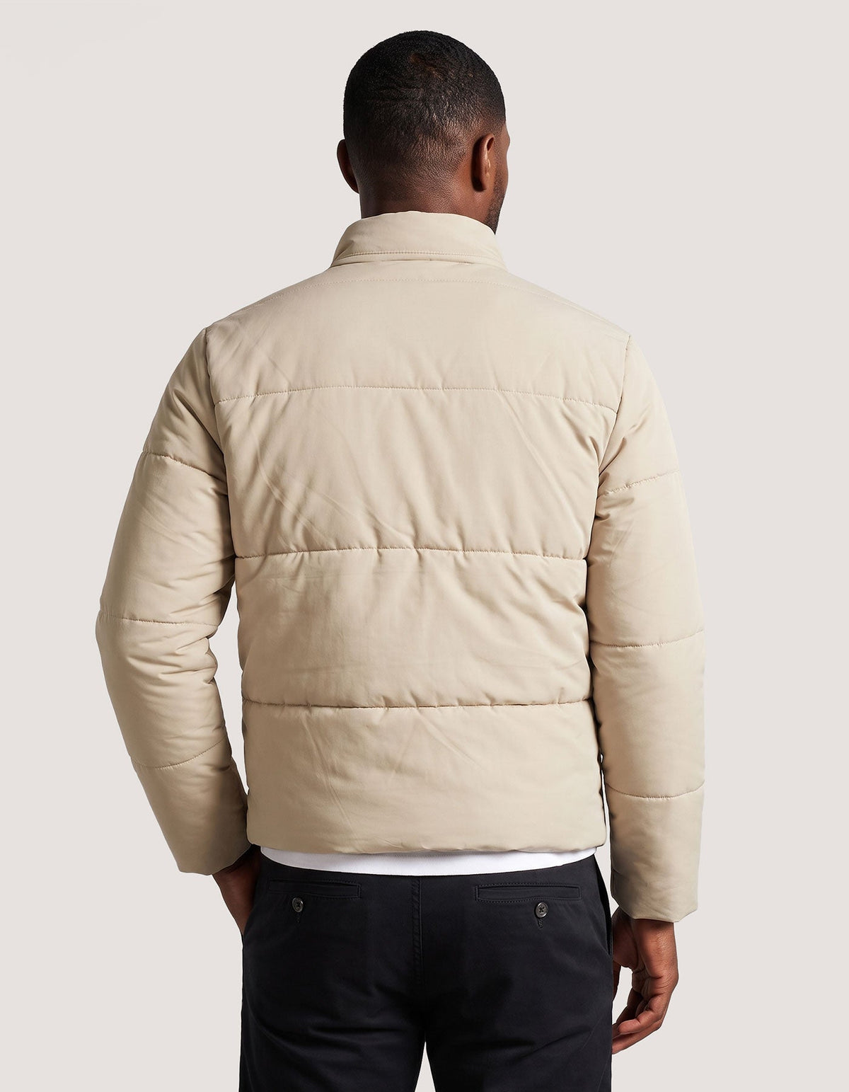 Cream Mock Neck Puffer Jacket