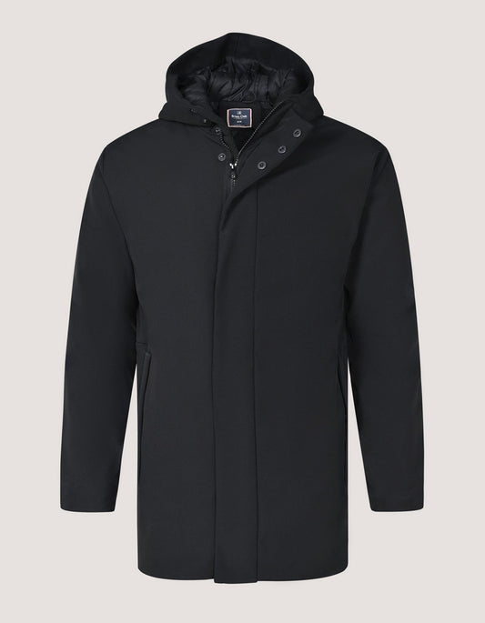 Black Longline Windbreaker Jacket