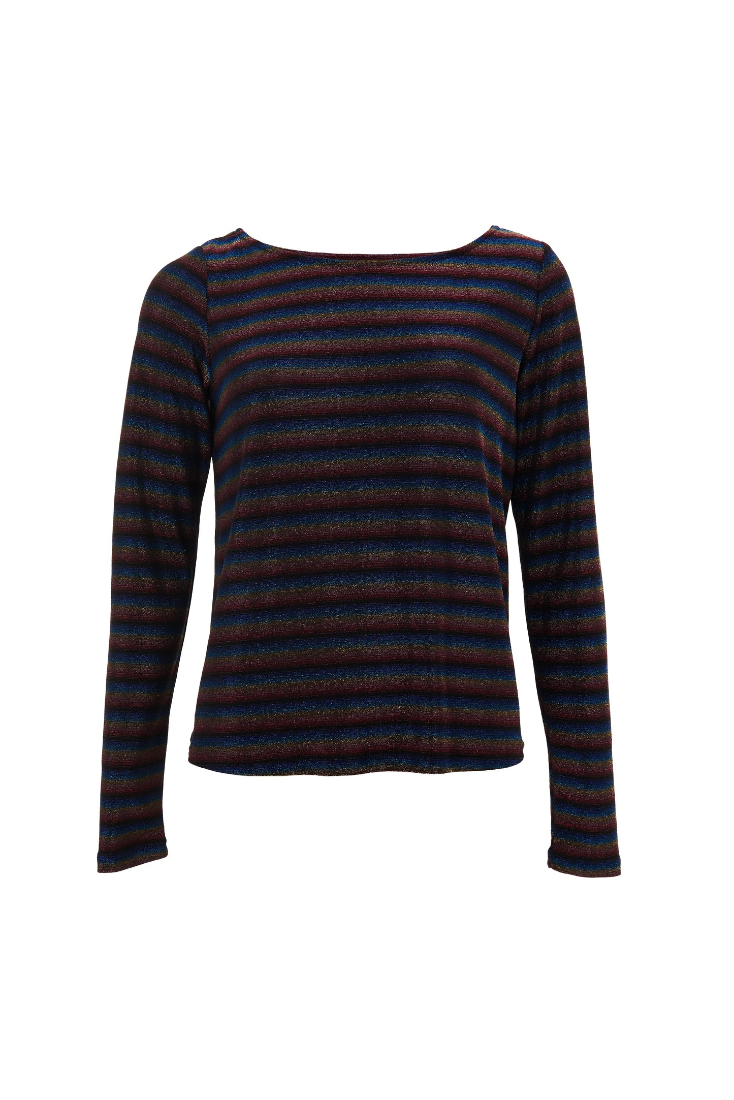 Josiane Sparkle Stripe Boat Neck Top - Gold