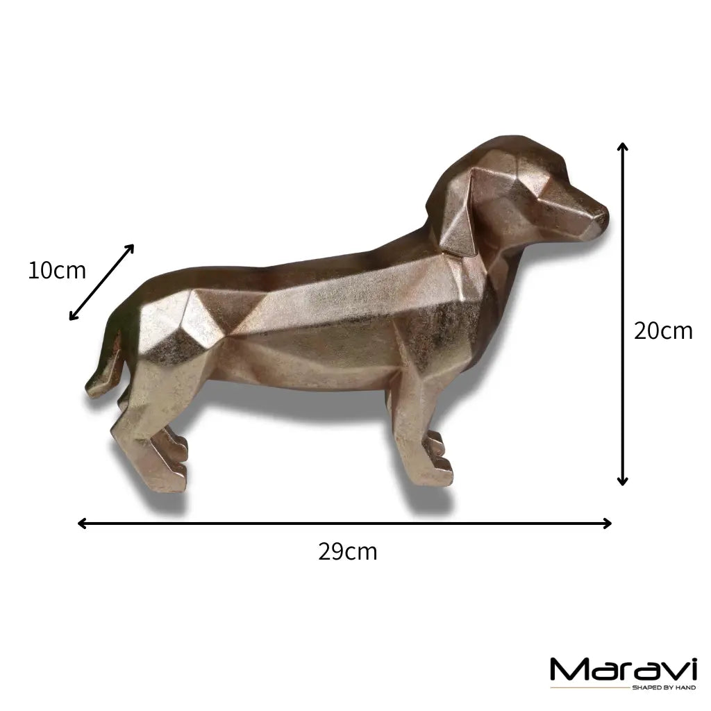Janira Gold Geometric Sausage Dog Dachshund Ornament