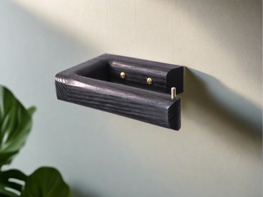 Black Ash Toilet Paper Holder | Wall Mounted Toilet Roll Holder | UK Made