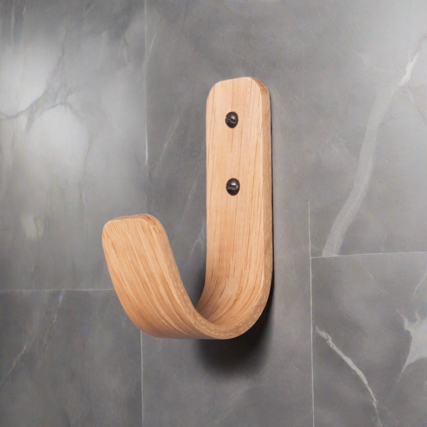 Curved Hardwood Wall Coat Hooks - Oak