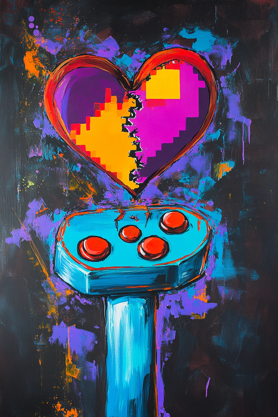 Joystick Heartbreak Canvas