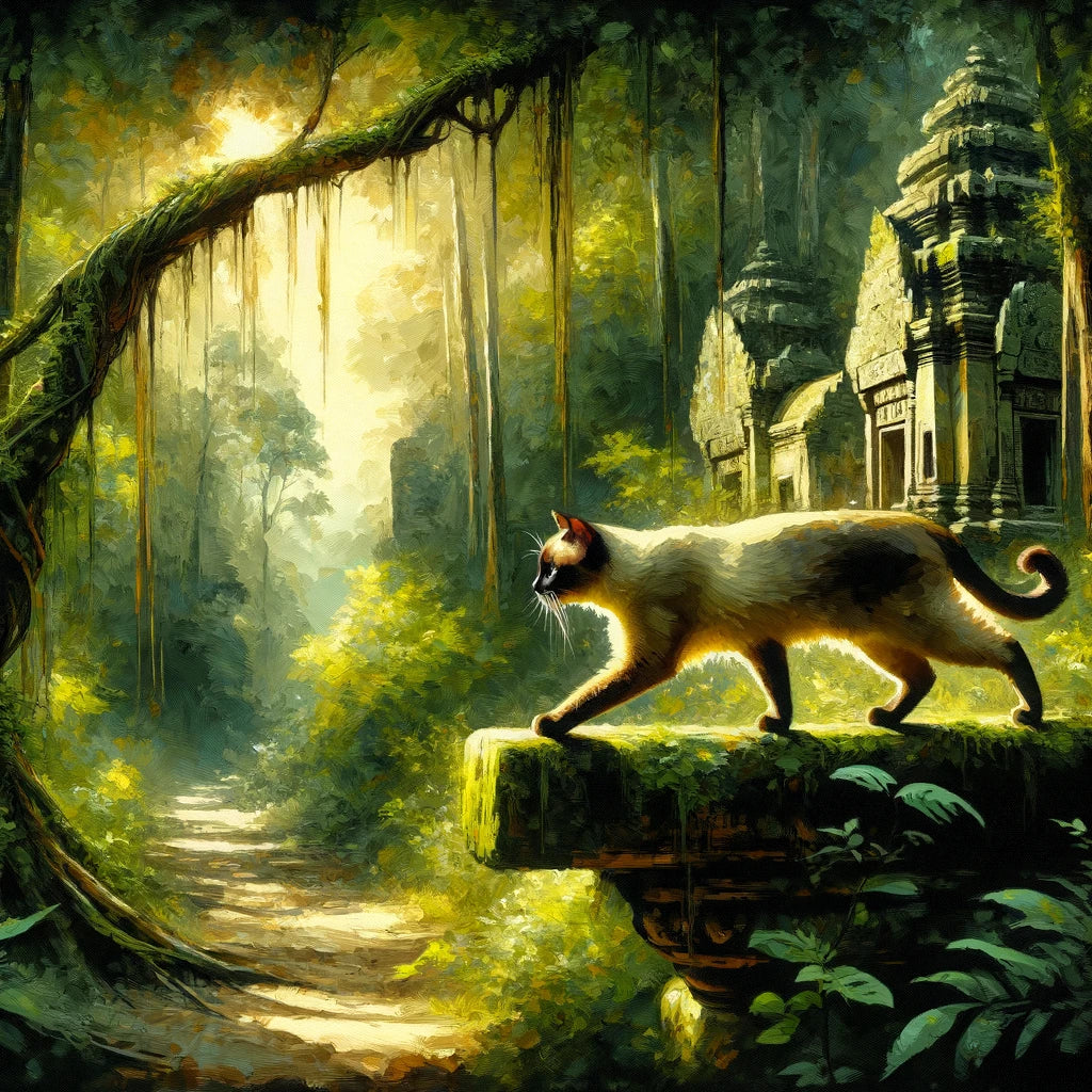 Jungle Temple Sojourn Cotton Cushion