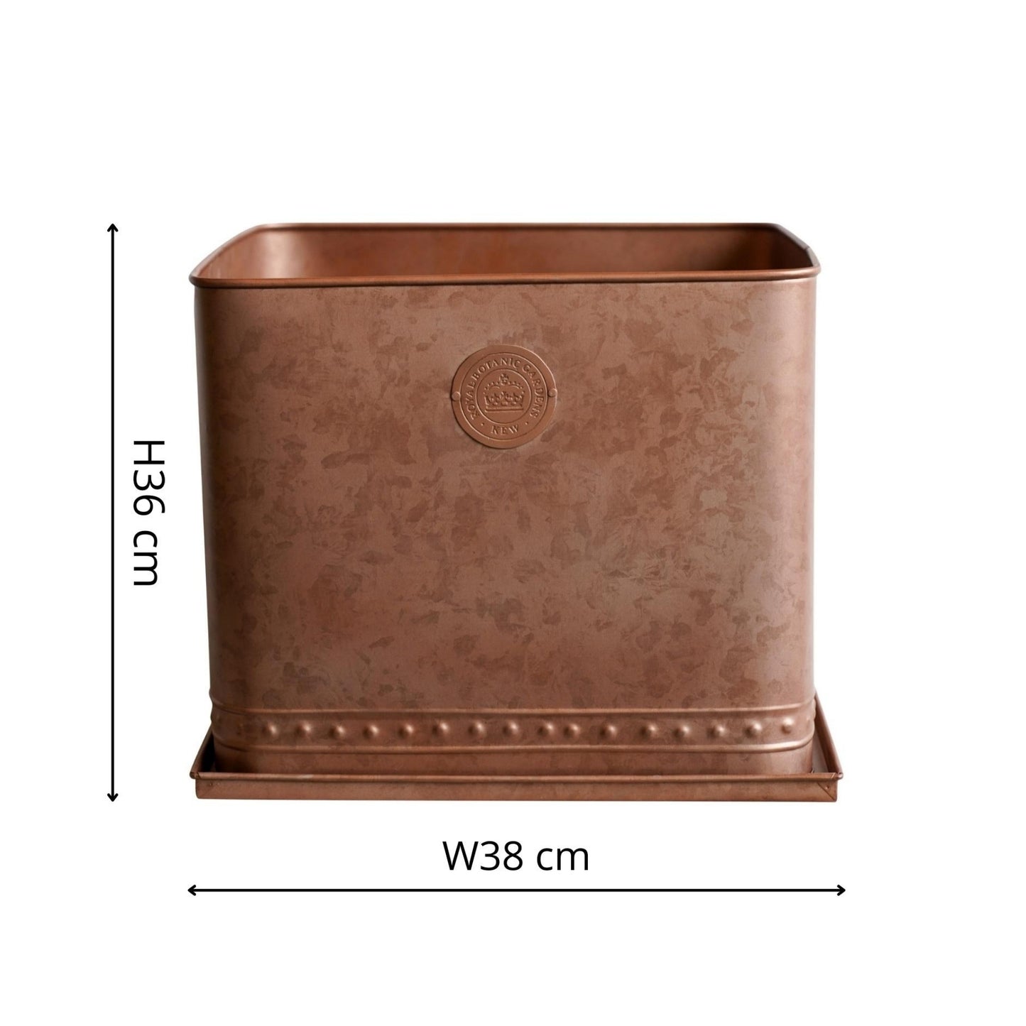TheFoalyard Ivyline Kew Royal Botanic Gardens Aged Copper Regency Outdoor Trough Planter