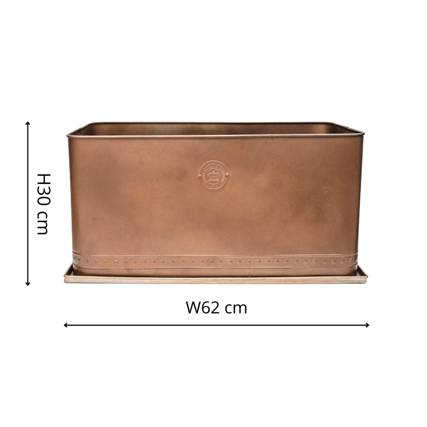 TheFoalyard Ivyline Kew Royal Botanic Gardens Aged Copper Regency Outdoor Trough Planter