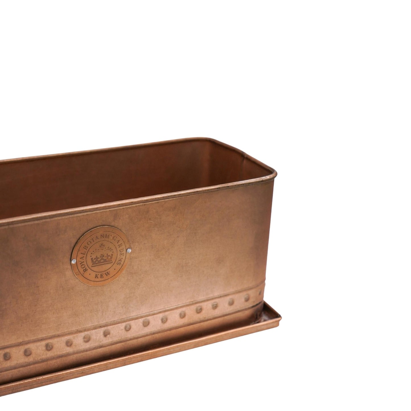 TheFoalyard Ivyline Kew Royal Botanic Gardens Aged Copper Regency Outdoor Trough Planter