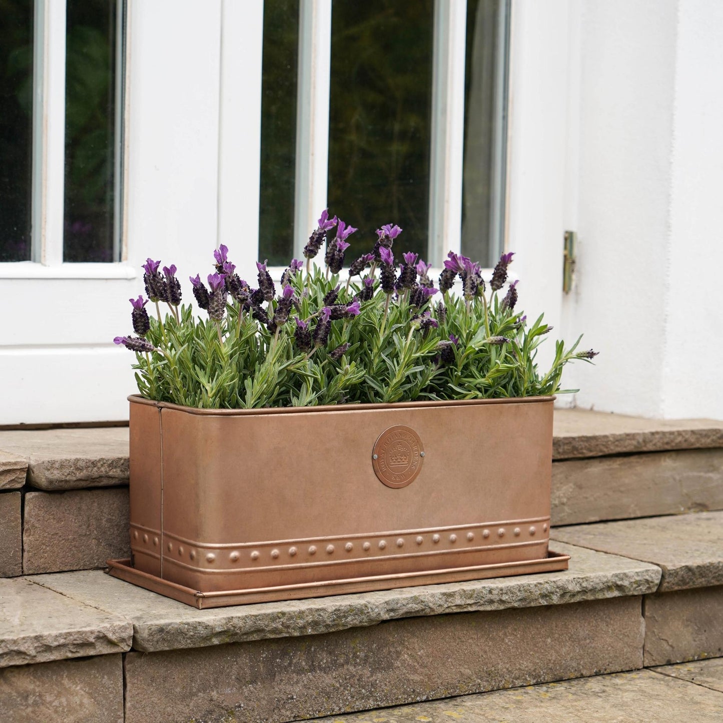 TheFoalyard Ivyline Kew Royal Botanic Gardens Aged Copper Regency Outdoor Trough Planter