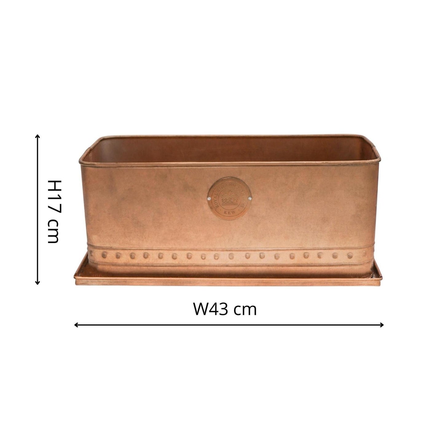 TheFoalyard Ivyline Kew Royal Botanic Gardens Aged Copper Regency Outdoor Trough Planter