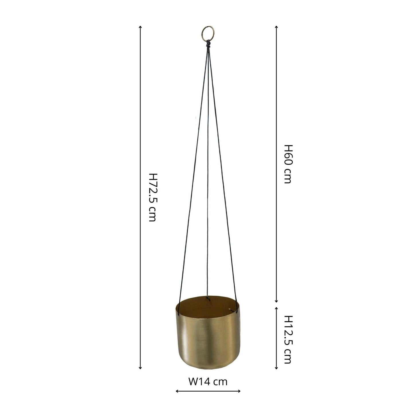 TheFoalyard Ivyline Kew Royal Botanic Gardens Matt Brass Hanging Planter with Hook