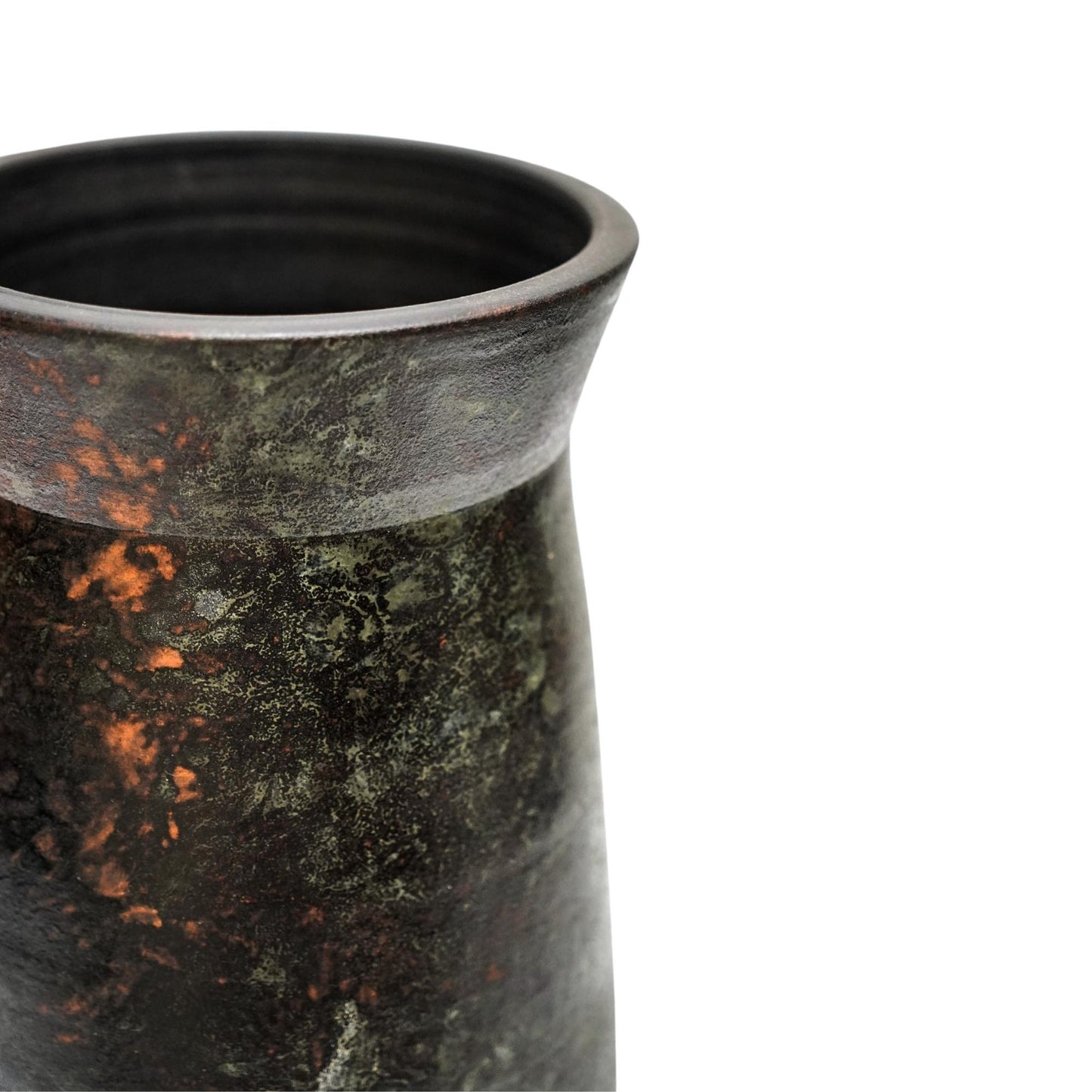TheFoalyard Ivyline Kew Royal Botanic Gardens Handthrown Vase Old Bronze close up