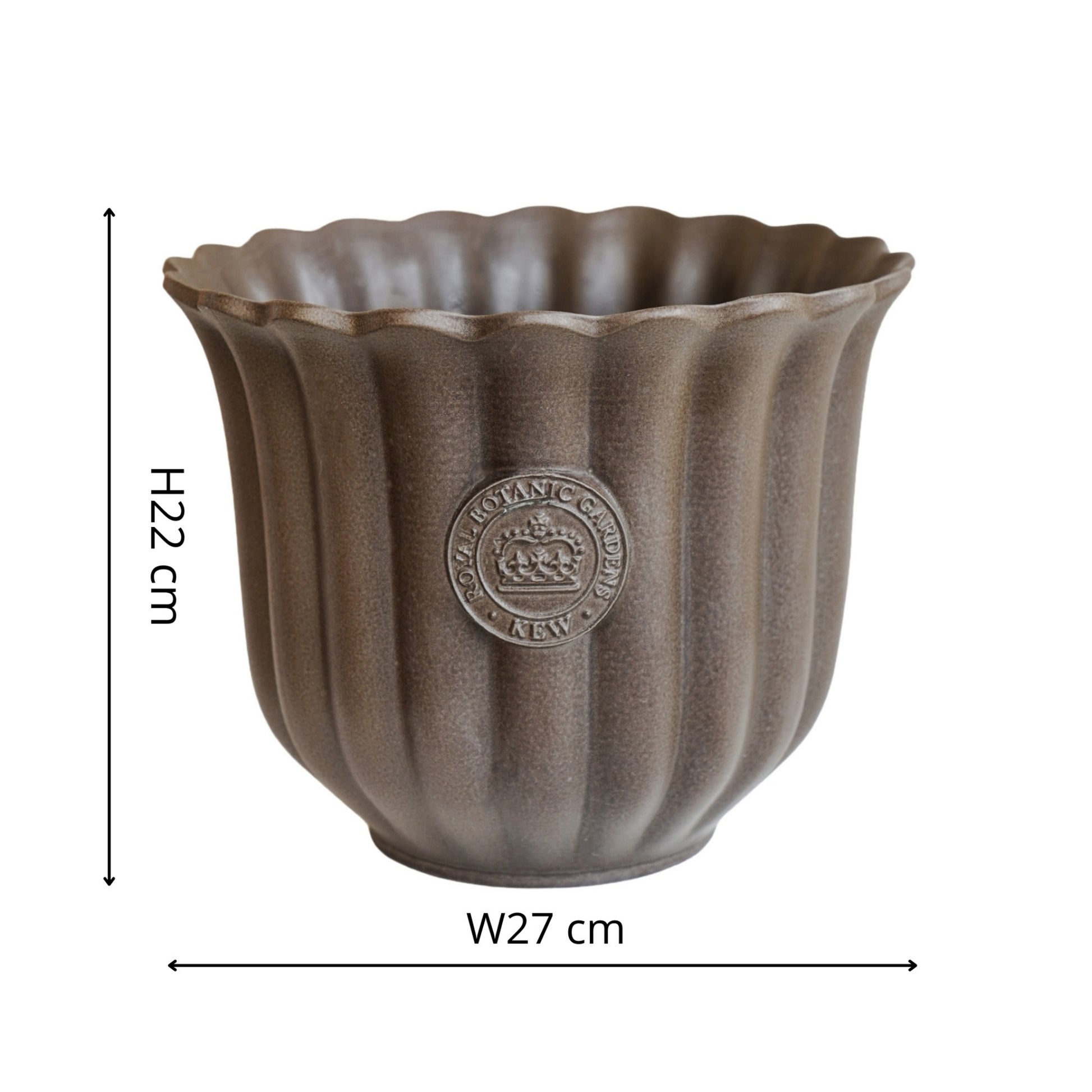TheFoalyard Ivyline Kew Royal Botanic Gardens Fluted Tulip Mocha Planter
