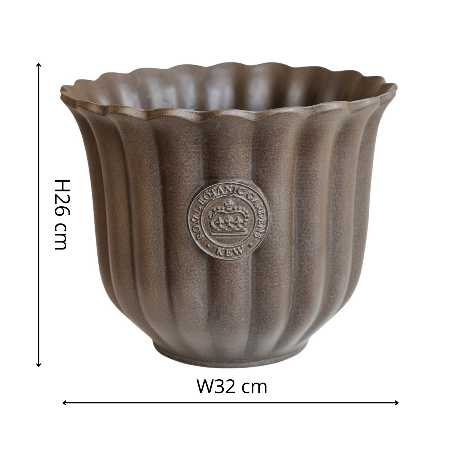 TheFoalyard Ivyline Kew Royal Botanic Gardens Fluted Tulip Mocha Planter