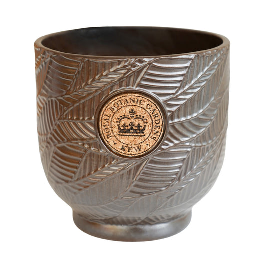 TheFoalyard Ivyline Kew Royal Botanic Gardens Leaf Embossed Charcoal Cork Planter