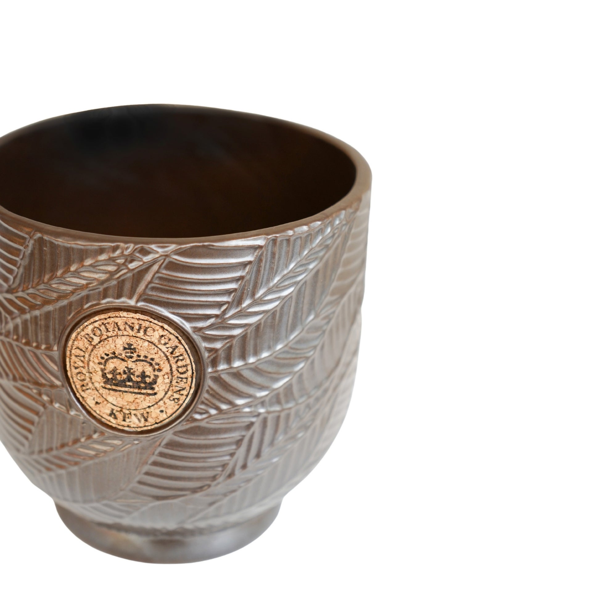 TheFoalyard Ivyline Kew Royal Botanic Gardens Leaf Embossed Charcoal Cork Planter