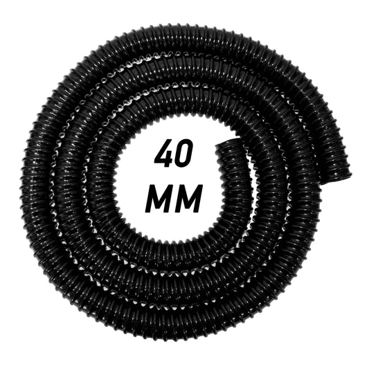 Corrugated Pipe 1.5" (40mm) with 2 x Double Wire Clips Set