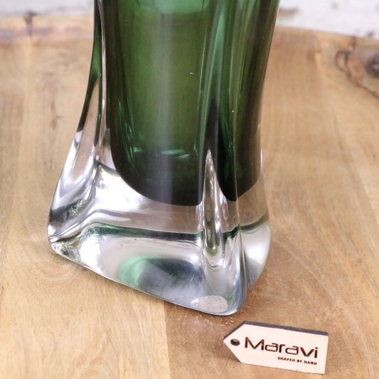 Kesira Luxury Tall Green Glass Vase