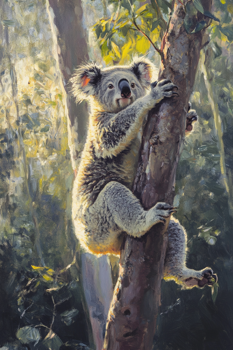 Koala in Eucalyptus Canvas