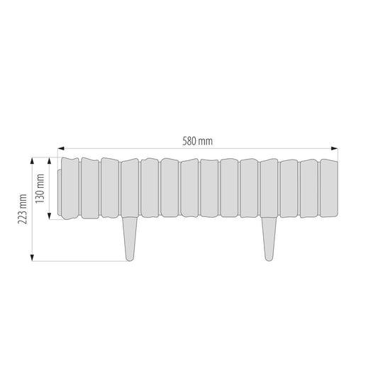 Lawn Edging, Plastic Palisade Wood Effect, 2.32m, Black