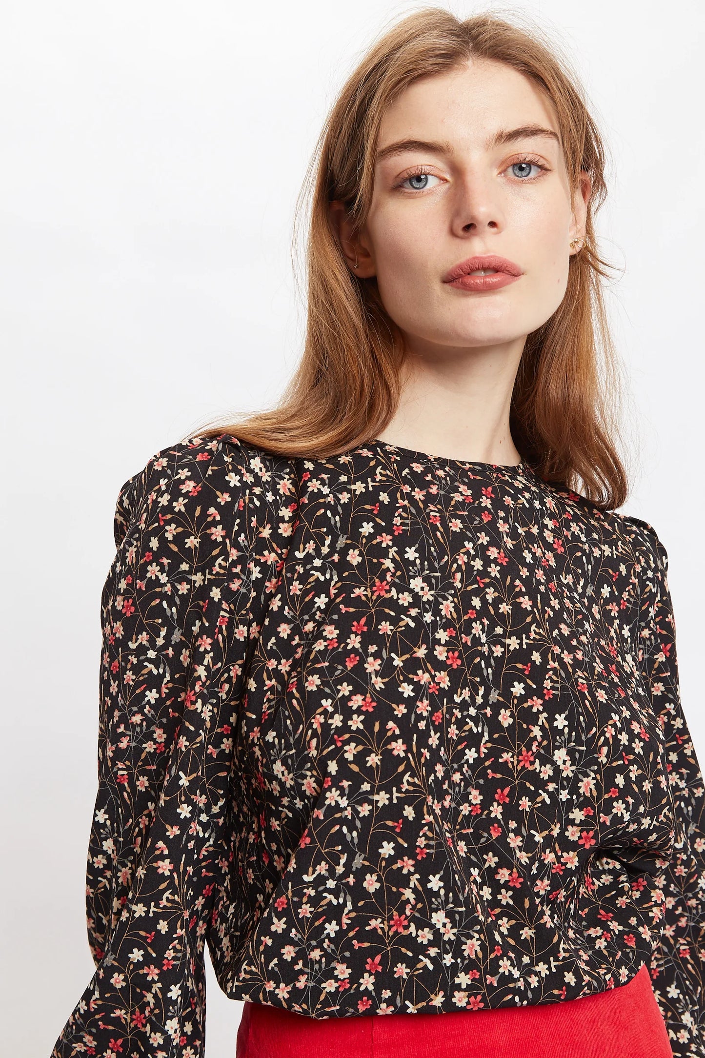 Lima Wax Flower Print Long Sleeve Blouse