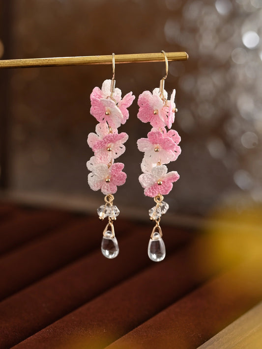 Blossoming Micro-Crochet Forget-Me-Not Earring Danglers β Tiny Flowers, Big Elegance