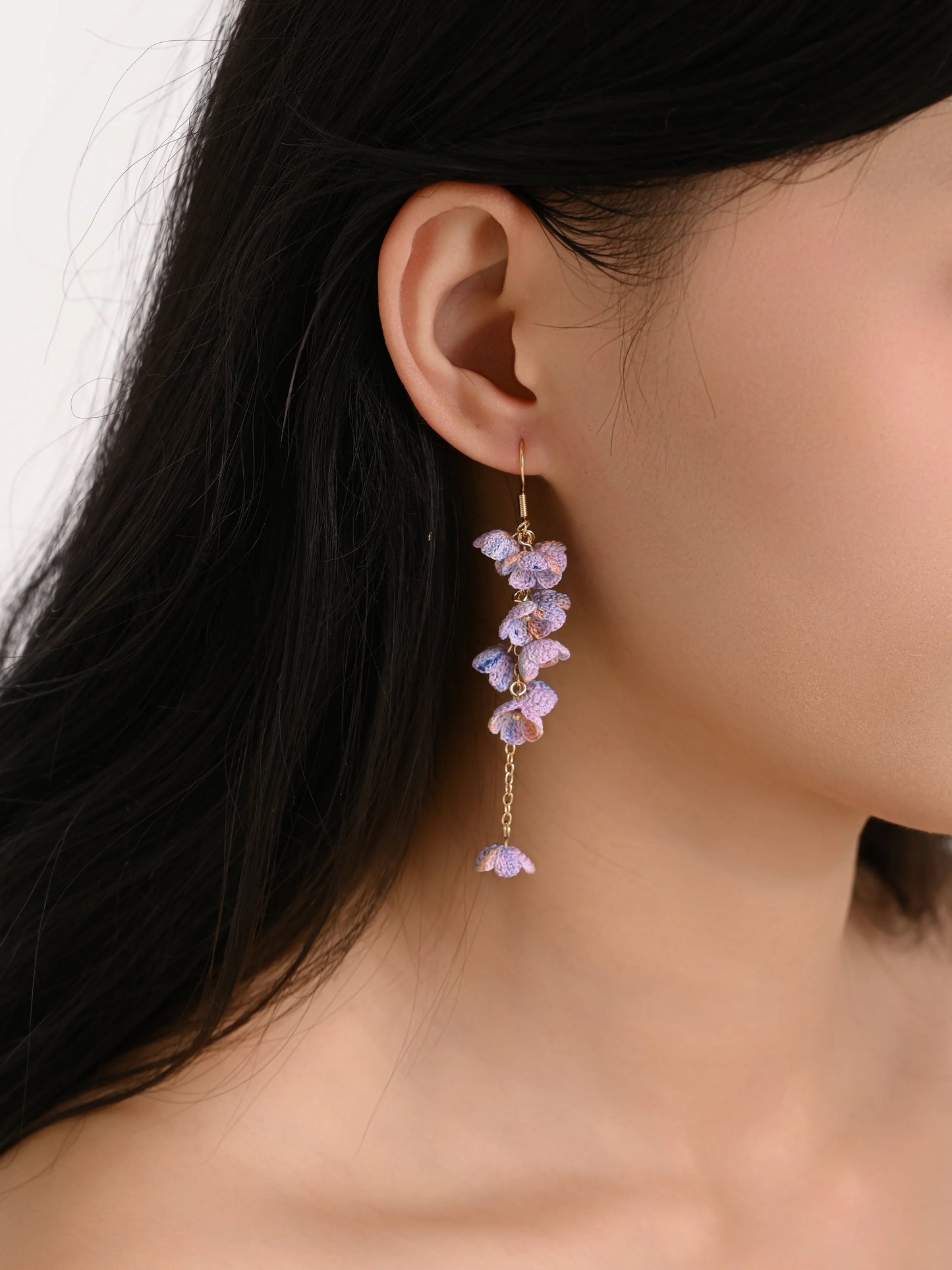 Bloomfall Micro Crochet Earrings – Cascading Floral Dangles in Dreamy Colours