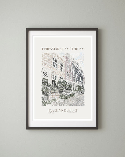 Herenmarkt Amsterdam - Landscape Art Print