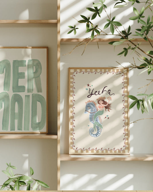 Mermaid' - Word Art Print
