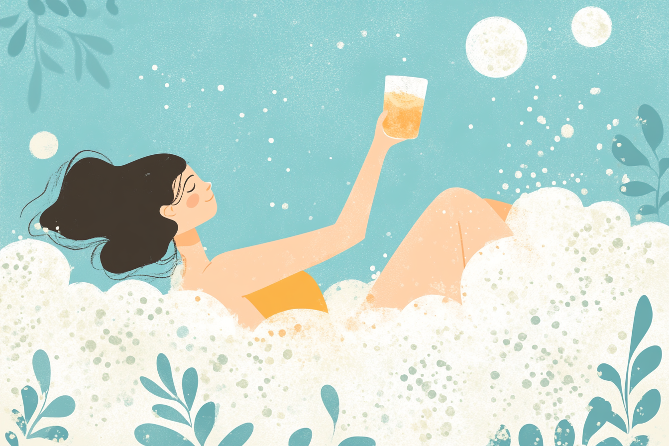 Lady in Foam Blanket
