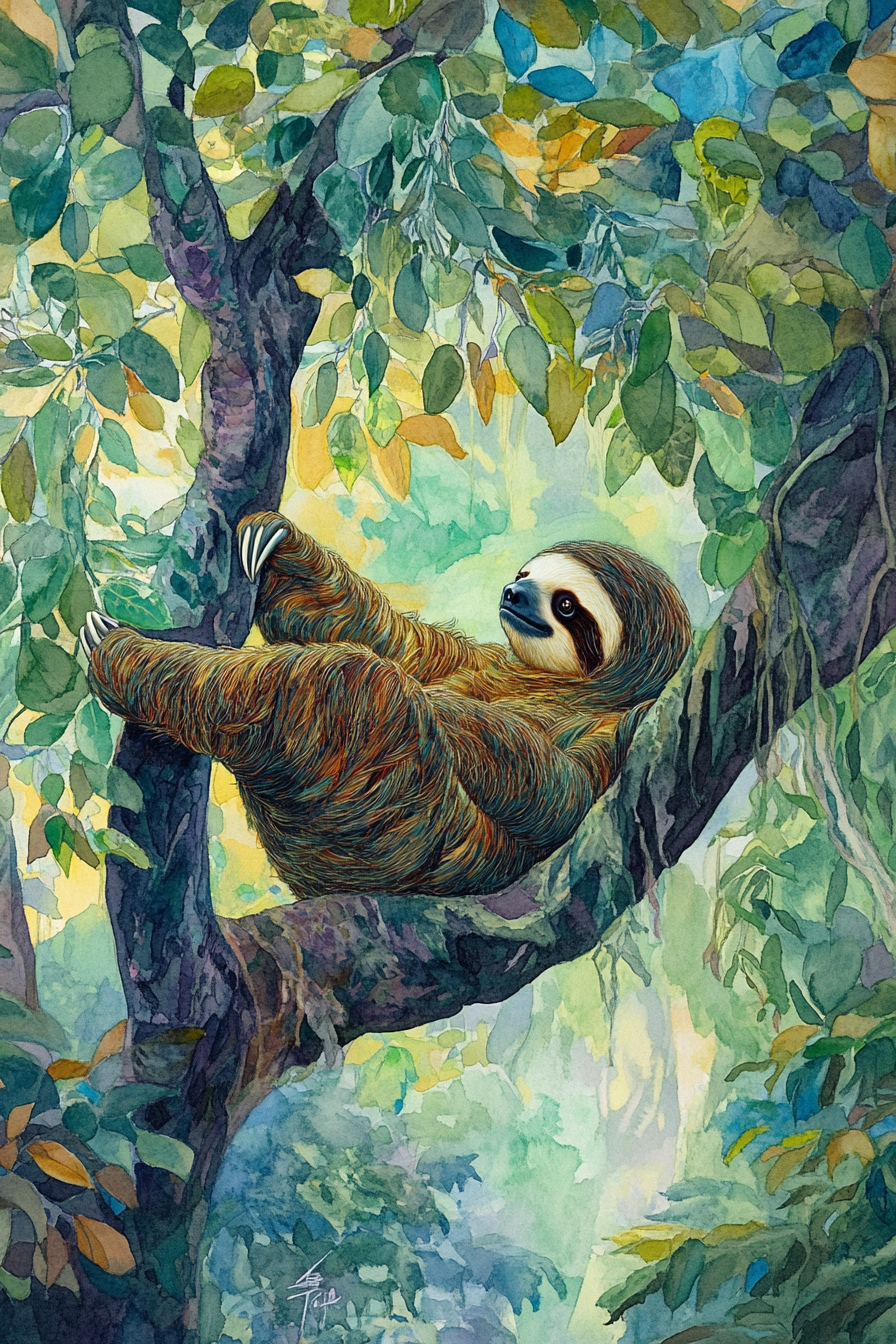 Languorous Sloth Canvas
