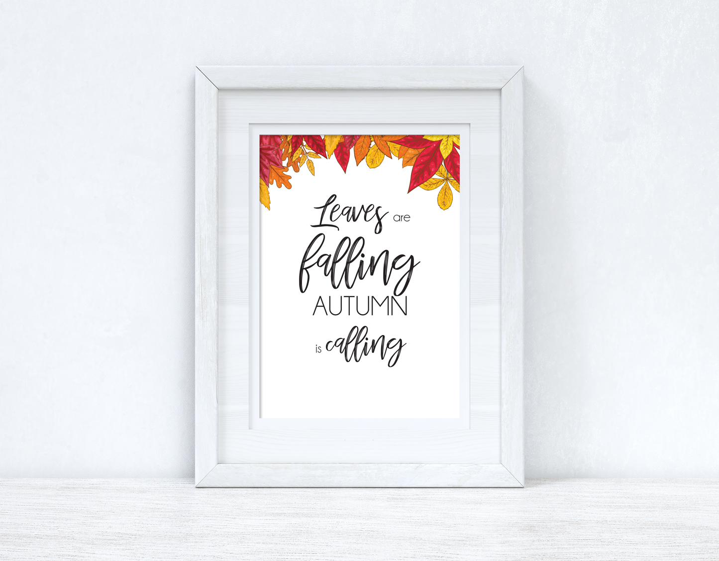 Leaves Are Falling Leaf Border Autumn Seasonal Wall Home Decor Print