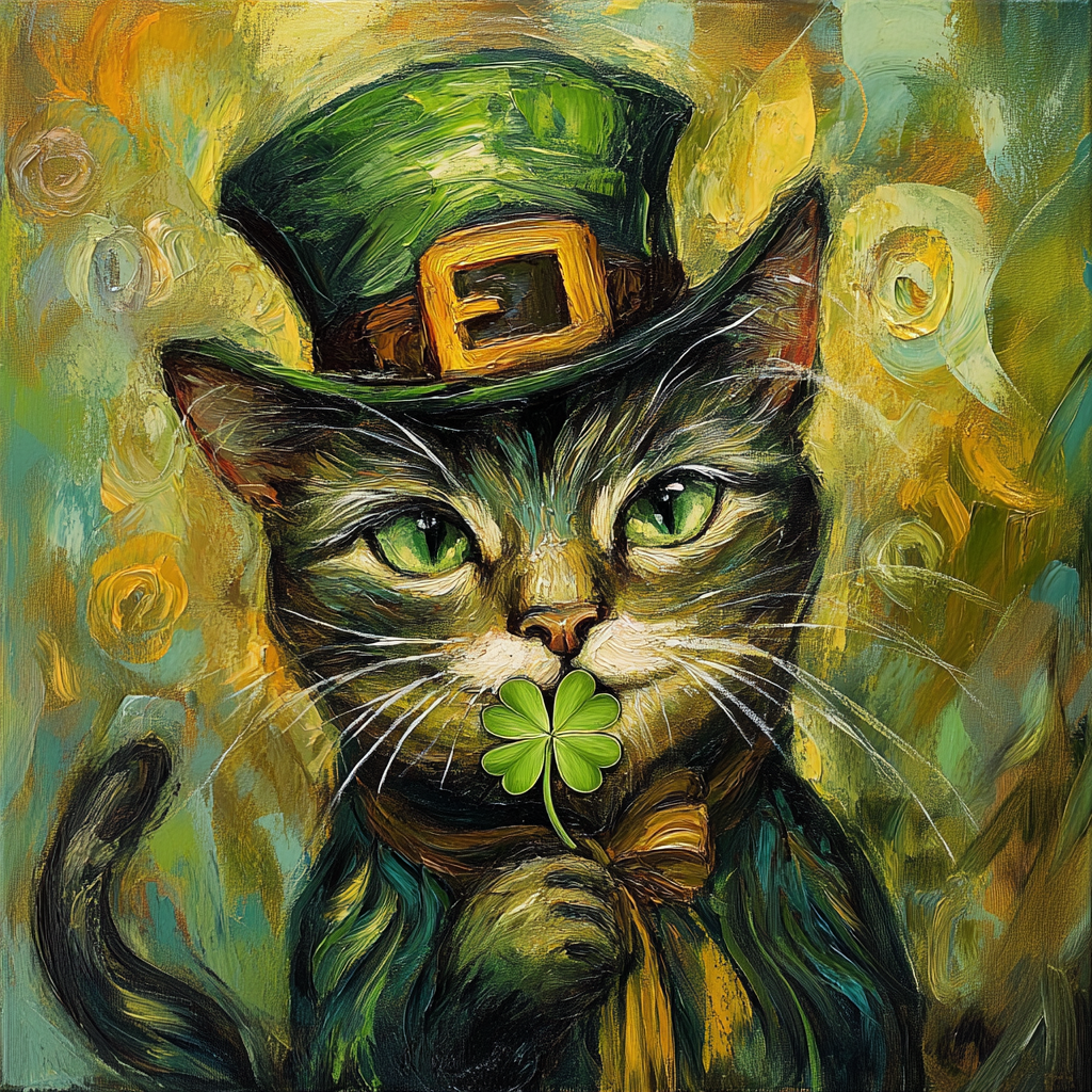 Leprechaun Cat Canvas