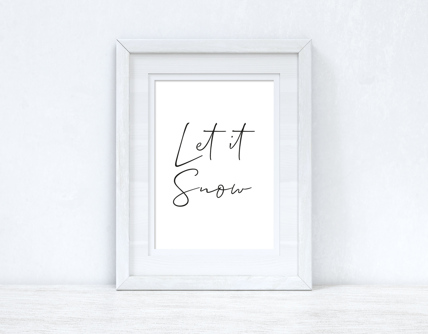 Let It Snow Simple Winter Christmas Seasonal Wall Home Decor Print