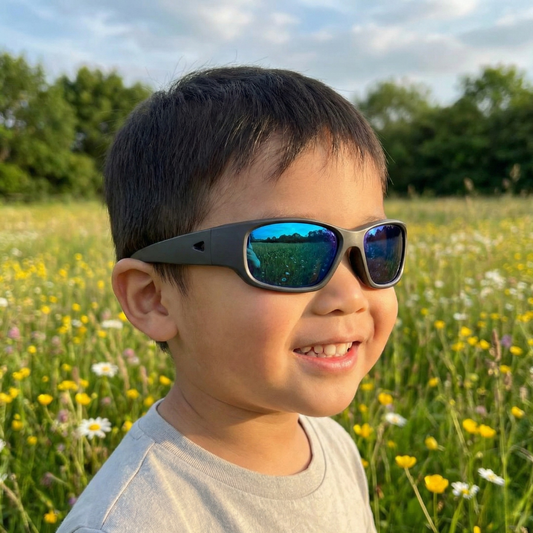 Black Charcoal Kids Sunglasses | REVO Lens | Classic Fit | 3-5 Years