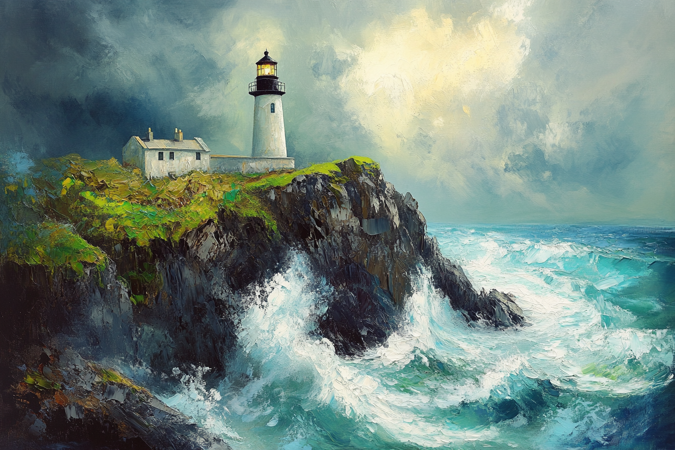 Lighthouse on Emerald Shores Canvas