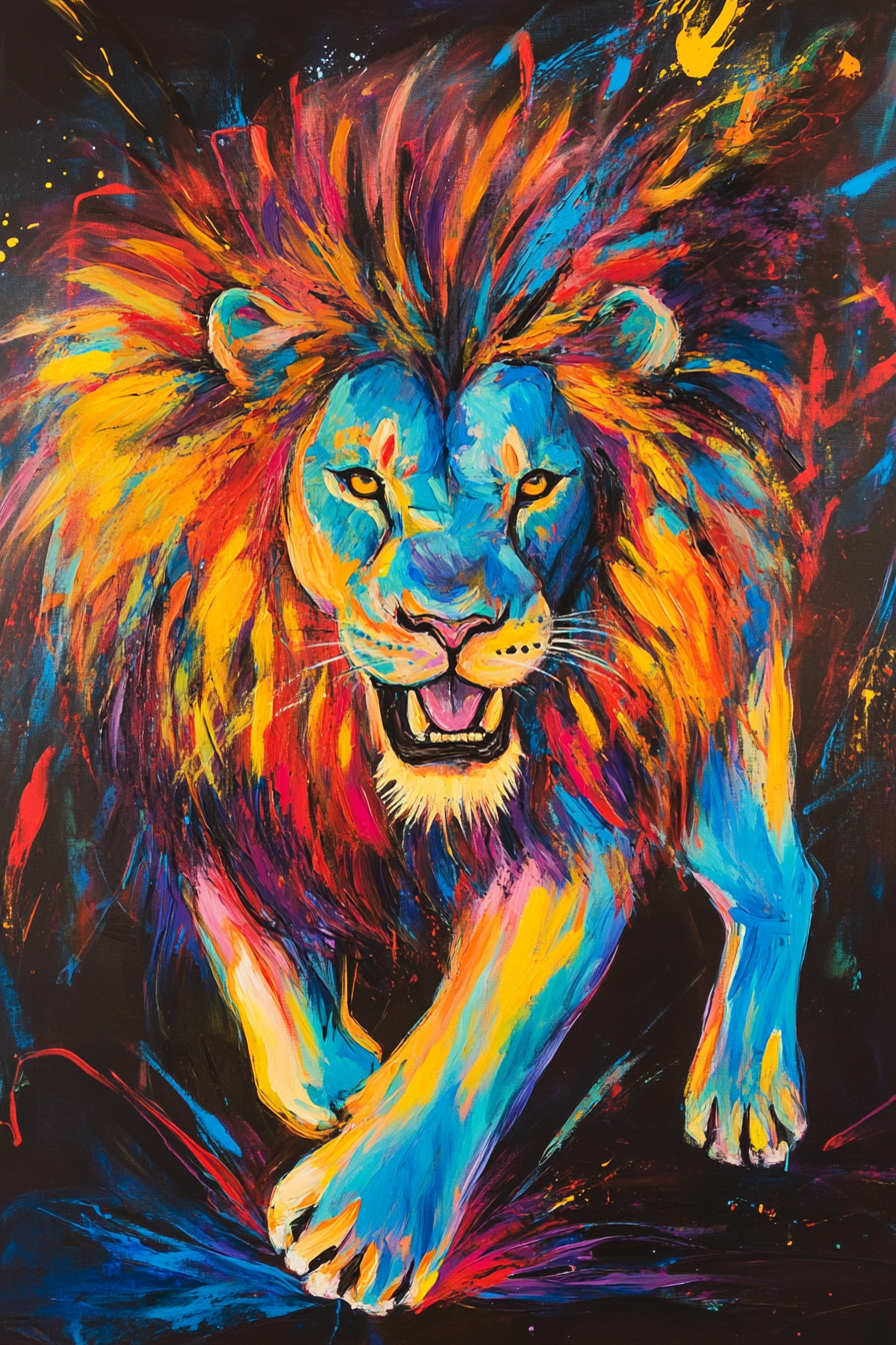 Lion's Vivid Roar Canvas