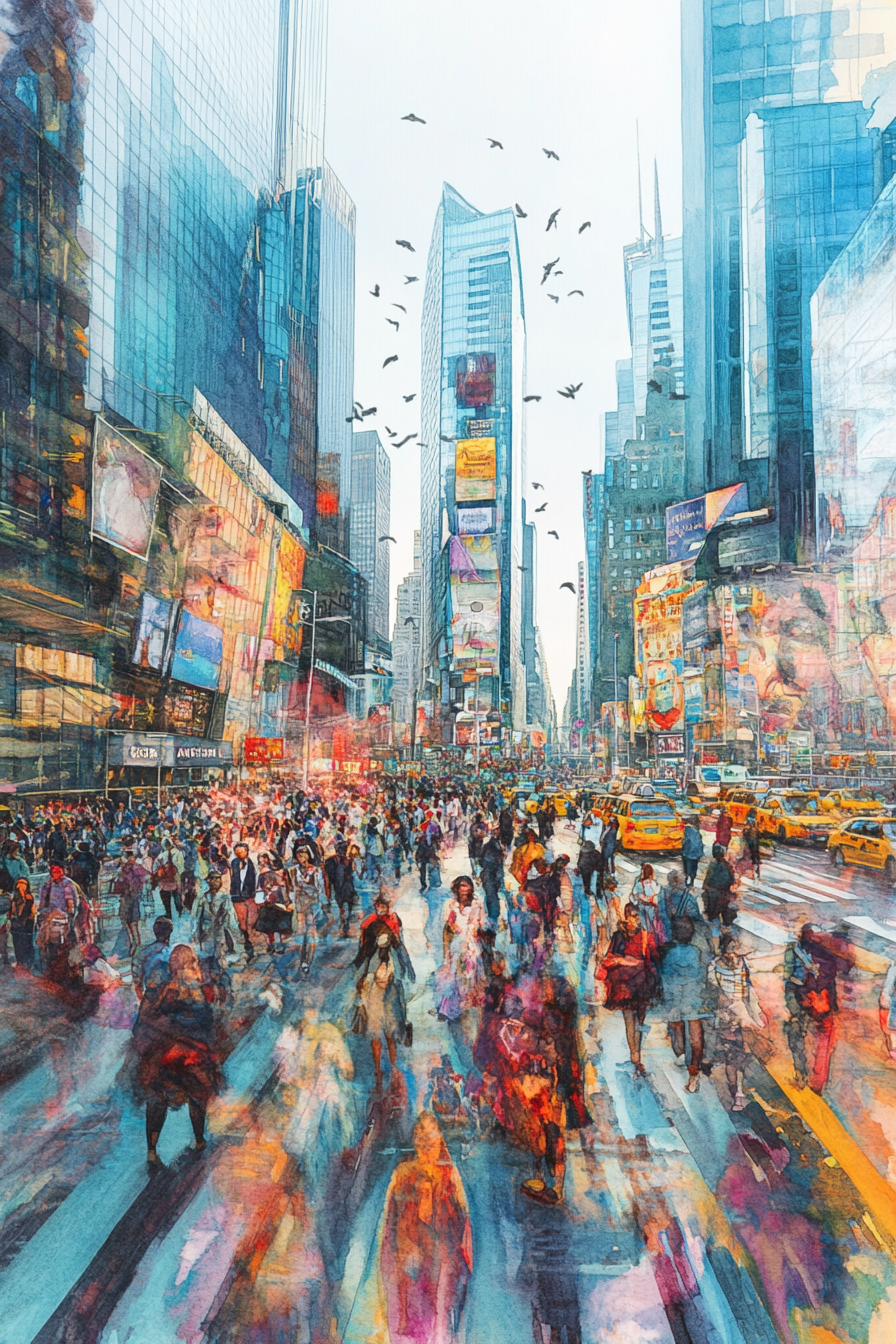 Lively Urban Dreamscape Canvas
