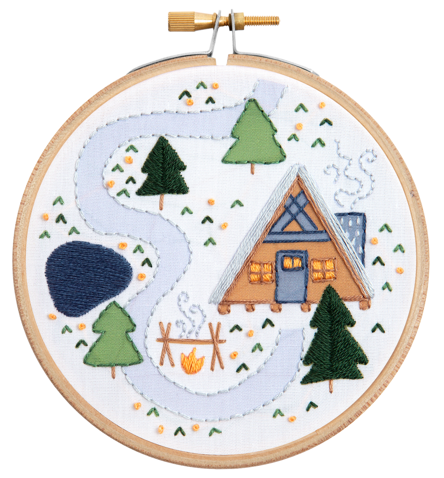 'Log Cabin' Mini Embroidery Kit for Beginners
