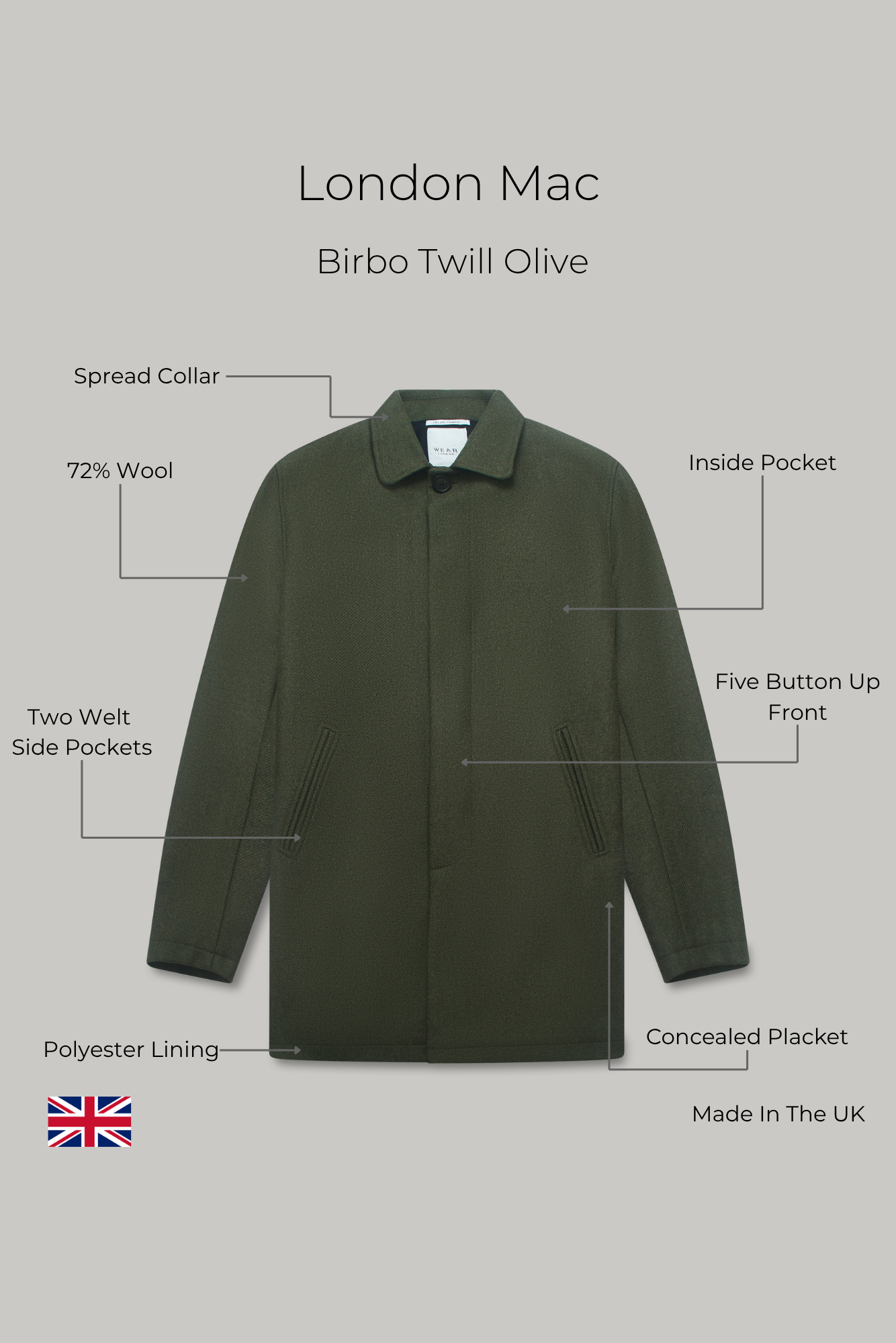 London Mac - Birbo Twill Olive