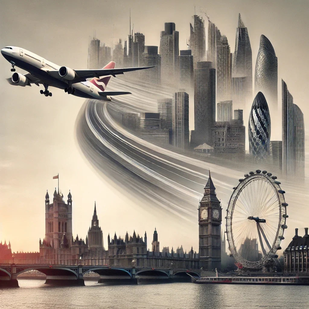 London Dreamscape Jet Canvas