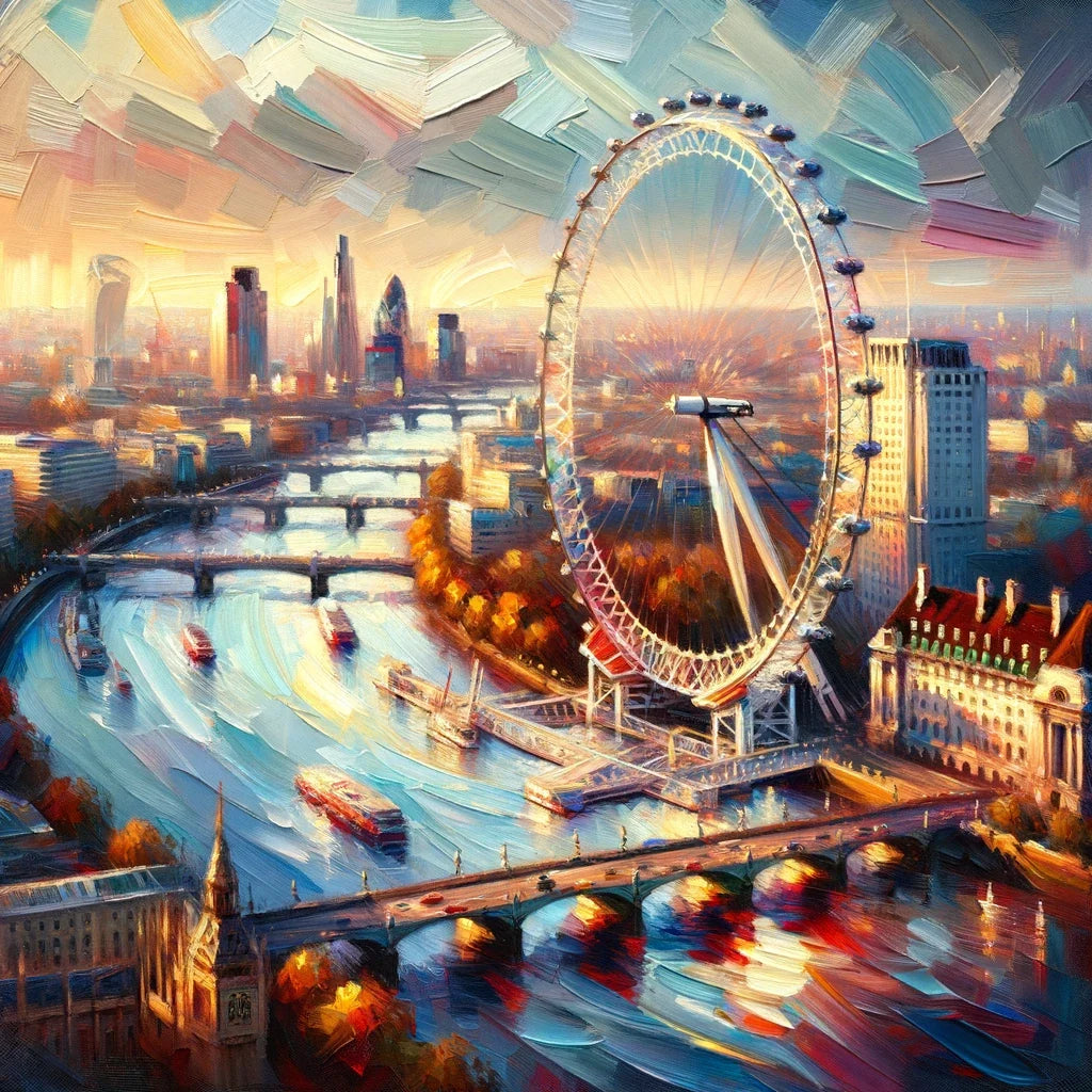 London Eye Impressionist Vista Cotton Cushion