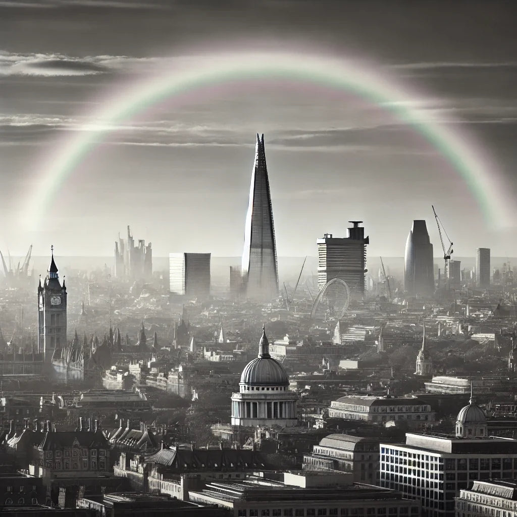 London Rainbow Skyline Canvas