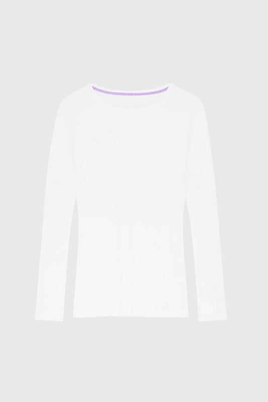 Long Sleeve Crew Neck Cotton Modal Blend T-shirt