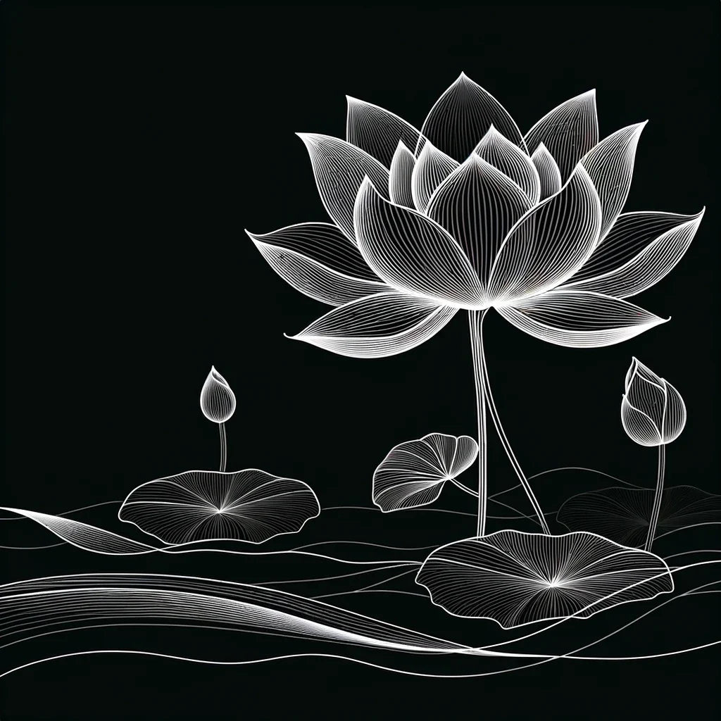 Lotus Noir Elegance Cotton Cushion